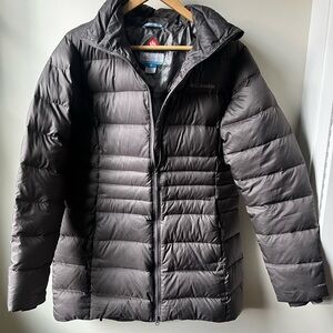 COLUMBIA Hellfire Mid Down Jacket Puffer Omni‎ Heat Tradewinds Gray 650 Fill L